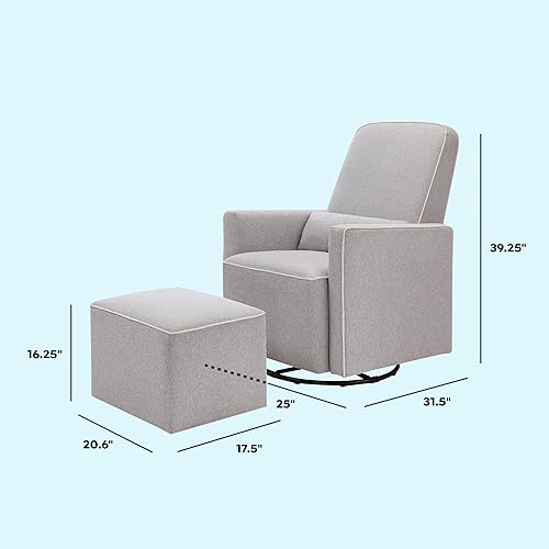 Miniatura 3 de Silla giratoria tapizada DaVinci Olive incluye un otomano