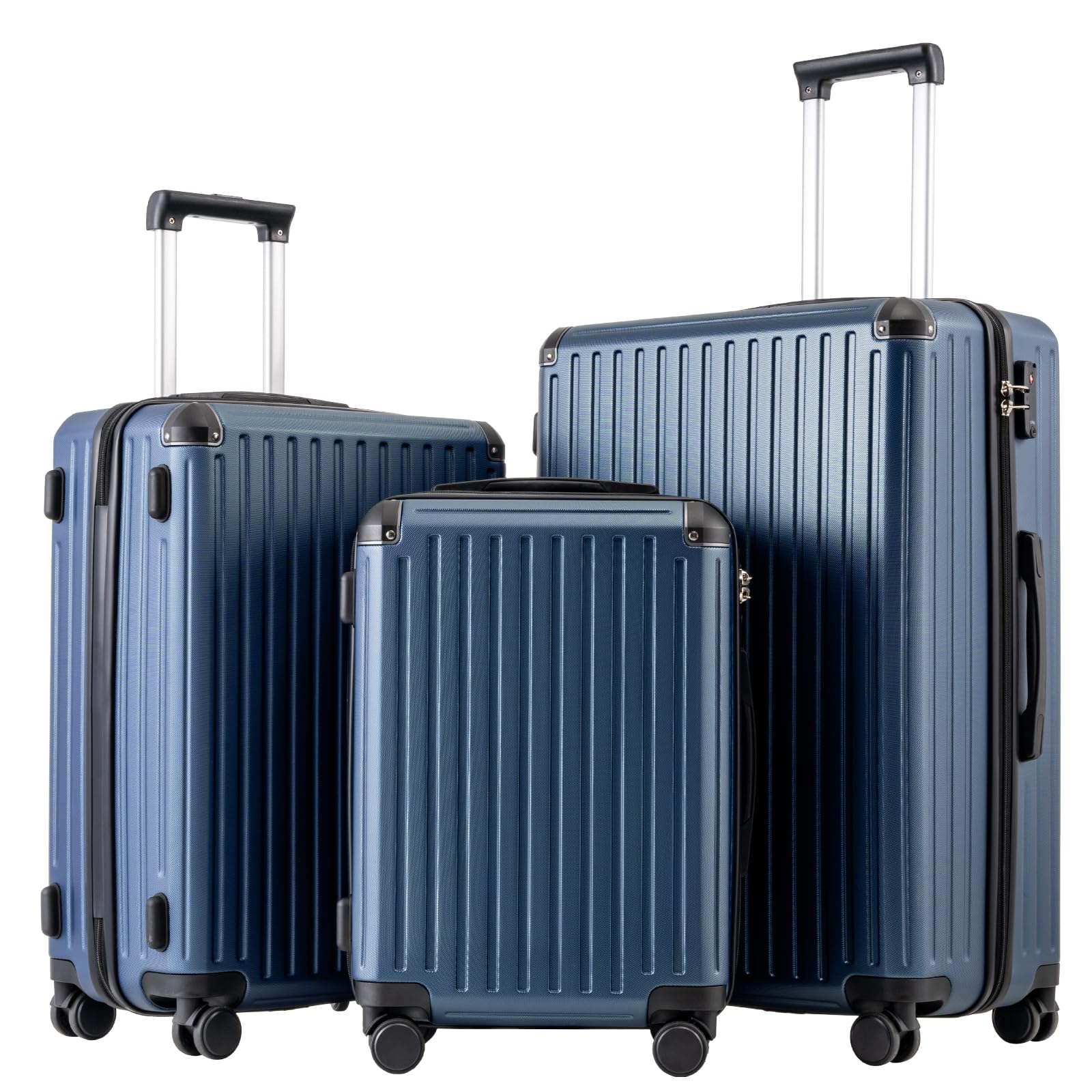 COOLIFE Koffer Trolley-Koffer Hartschalen-Koffer Rollkoffer Reisekoffervon ABS-Material mit TSA-Schloss Teleskopgriff und 4 Zwillingsrollen
