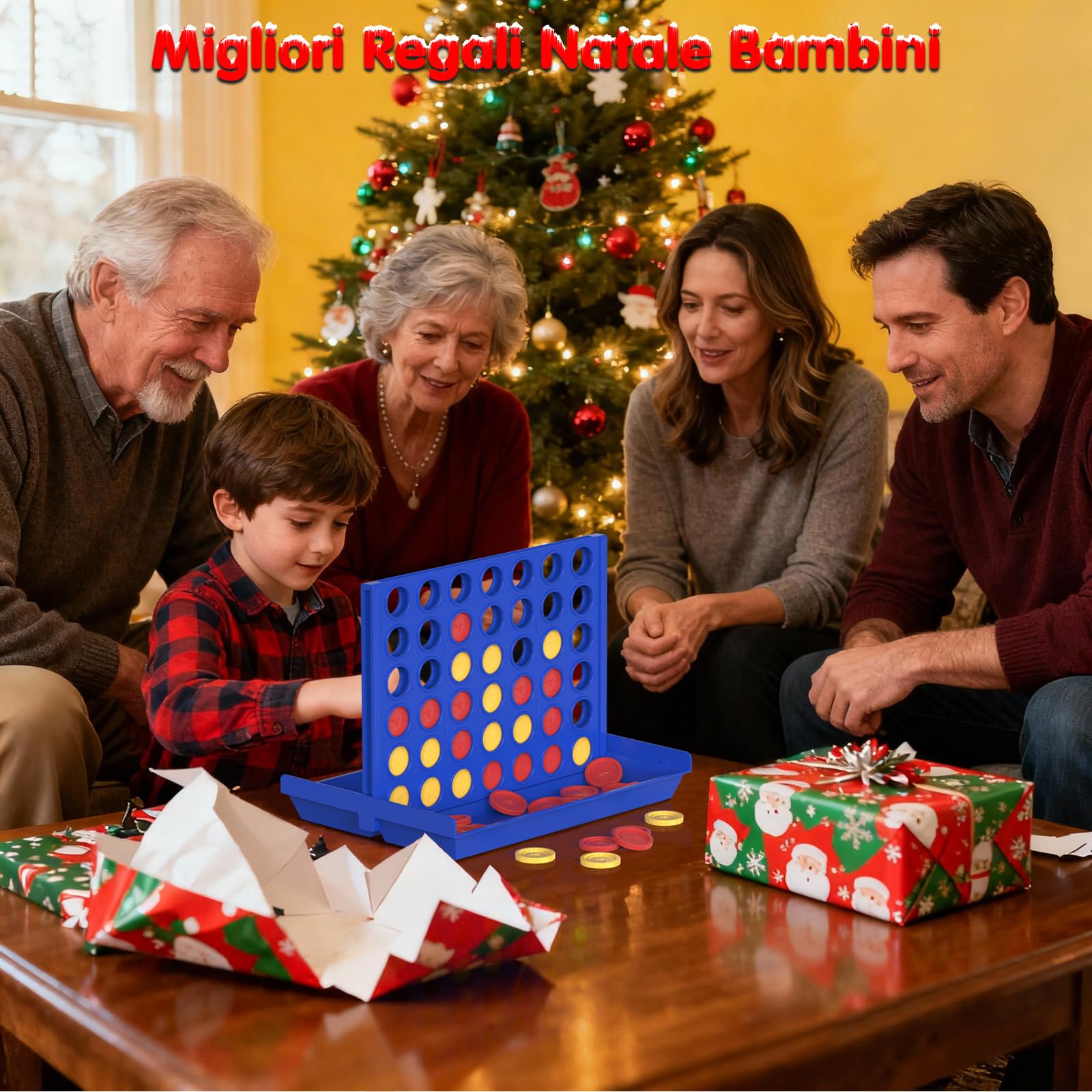 Pup Go 4 in Linea Grande per Bambini di 3 Anni +, Regali Natale per Bambina and Ragazzo, Gioco di Società Classico per Famiglie, Ideale per Casa, Giardino, Feste, Campeggio, Strategia Educativo Tavolo