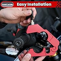 Vista 8 de Casco de Motocicleta, Bloqueo Antirrobo de Alta Resistencia, Bloqueo de Freno y Manillar, Universal para Motocicletas, ATVs, Dirt Bikes, Rojo