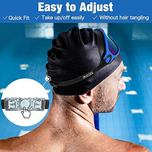 Vista 5 de Swim Goggles 2 Pack for Adult Men Women, Anti-fog UV Protection No Leak 180 Wide View Clear Vision Pool Goggles