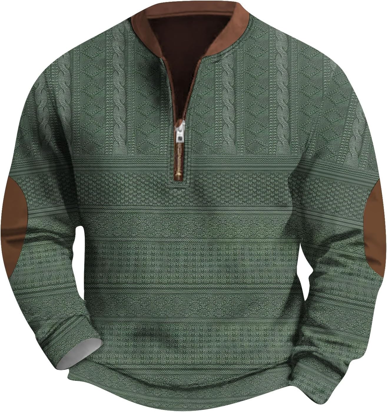 GOFULY Half Zip Sweatshirt Men No Hood Vintage Ethnic Floral Print Pullover Fall Winter Jacket Long Sleeve Clothes 2024