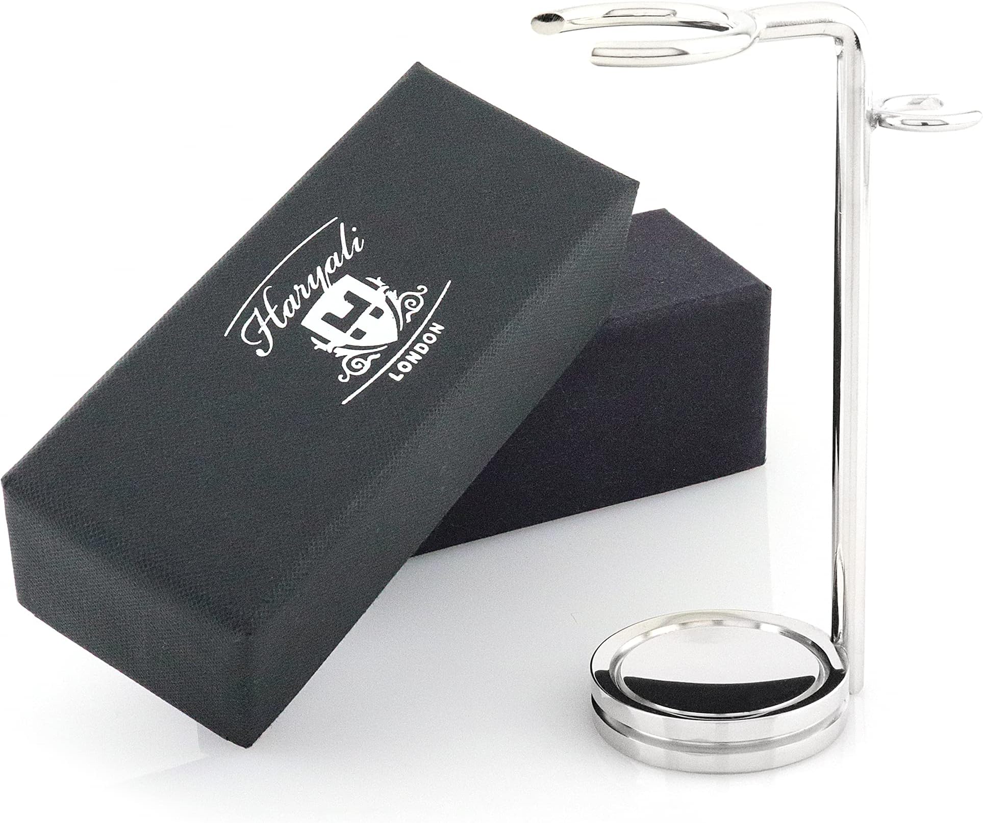 Haryali London Elegant Shaving Brush Stand - Stainless Steel Razor Stand - Durable Shaving Stand for Shaving Razor & Shaving Brush