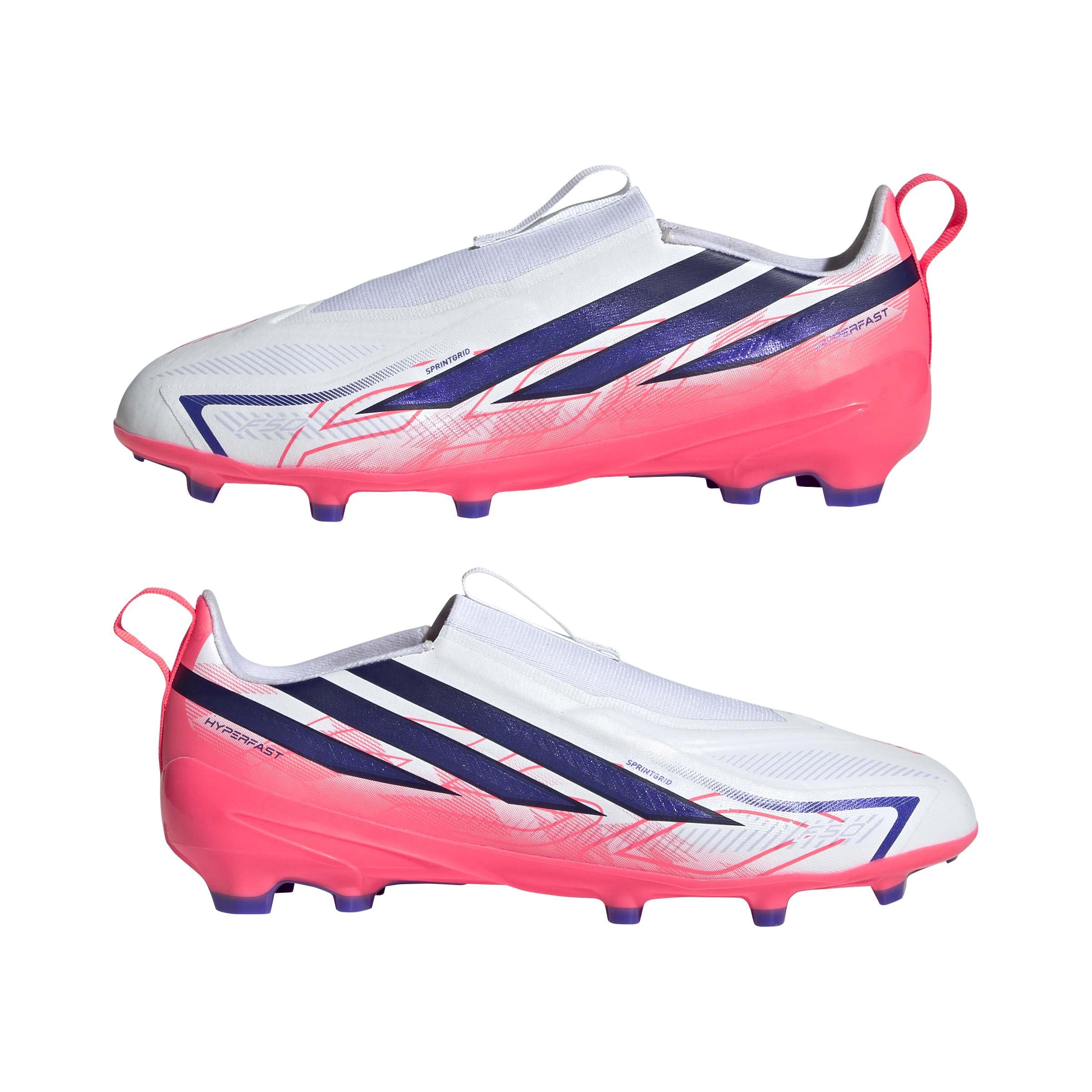 Adidas F50 Hyperfast League Laceless Firm Ground Football Boots Kids SCARPEUnisex - Bambini e Ragazzi