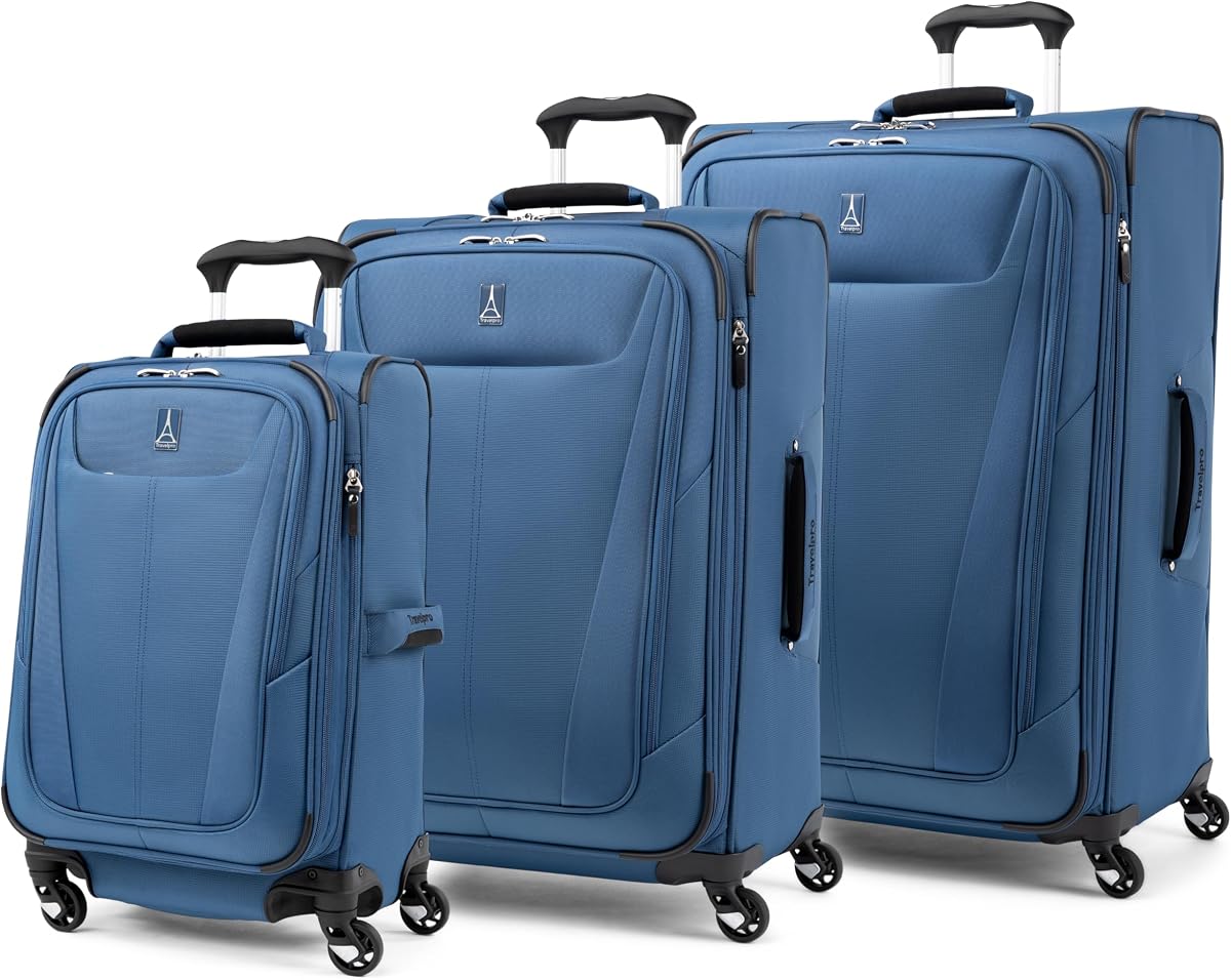 Equipaje Ampliable Maxlite 5 Softside con 4 Ruedas Giratorias, Maleta Ligera, Hombre y Mujer, Azul Alférez, Juego de 3 Piezas (21/25/29)