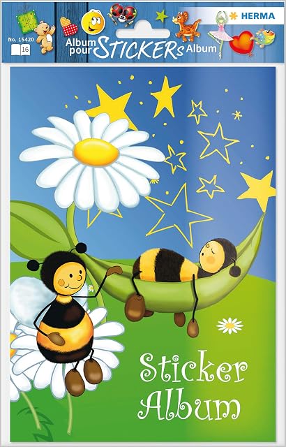 Foto 2 de 6 de HERMA 15420 - Álbum de Pegatinas DIN A5, en Blanco, con diseño de Prado de Abejas (16 páginas, Papel Especial…