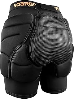 Soared 3D Protection Hip Butt XPE Padded Shorts for ski, ice Skating, Snowboarding, Skateboard for Men Women Black