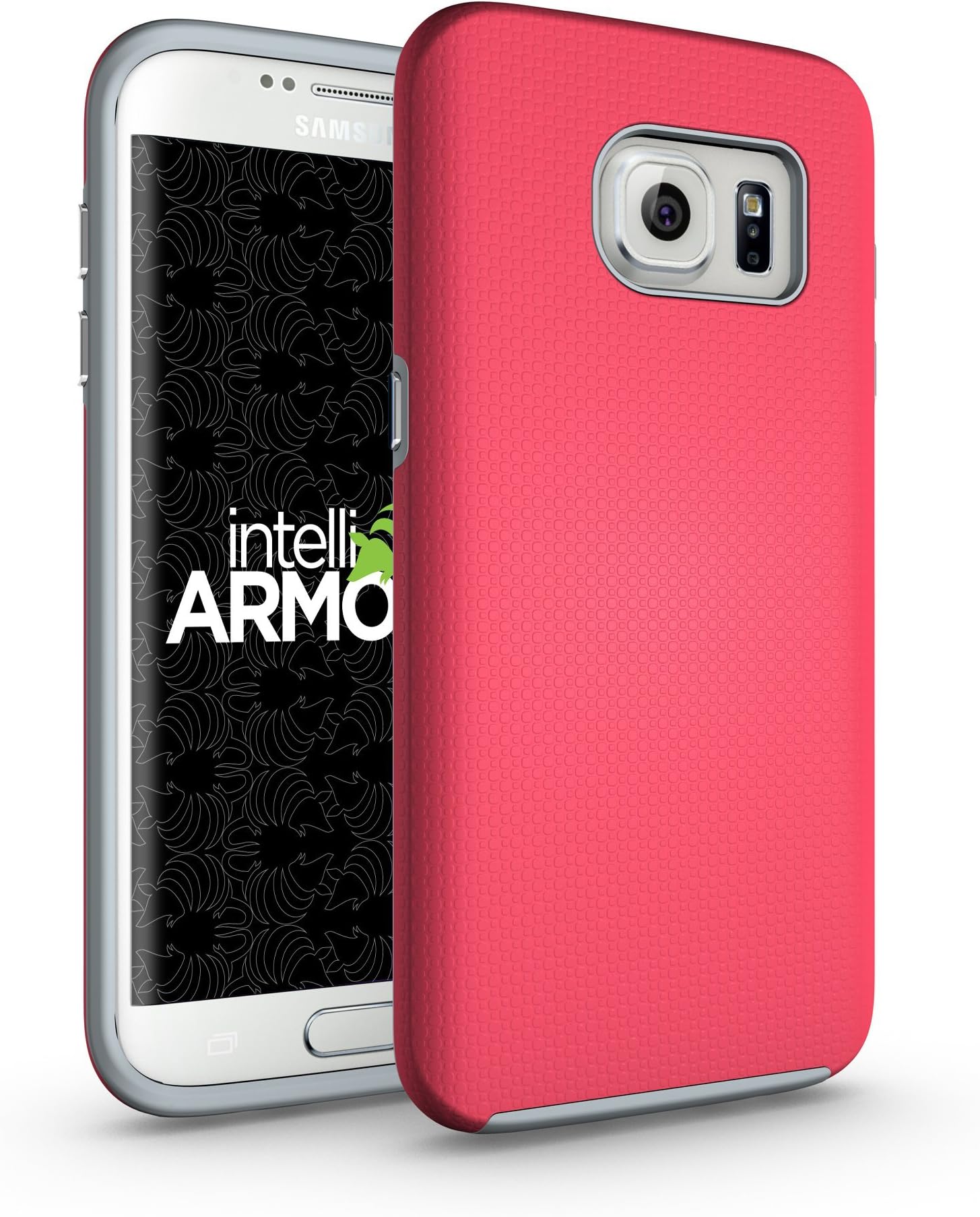Galaxy S7 Edge Case, intelliARMOR Galaxy S7 Edge - Sentry Series [Pink/Gray] Ultra Rugged - The Smarter Galaxy S7 Edge Case