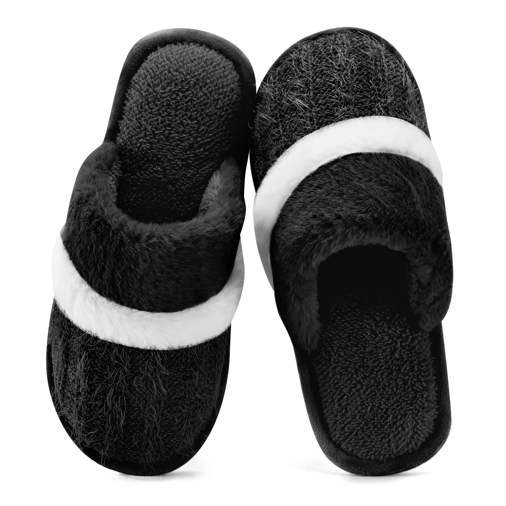 GOEWY Slippers Women Men Winter Plush Warm Slippers Soft Flat Memory Foam Home Non-Slip Slippers