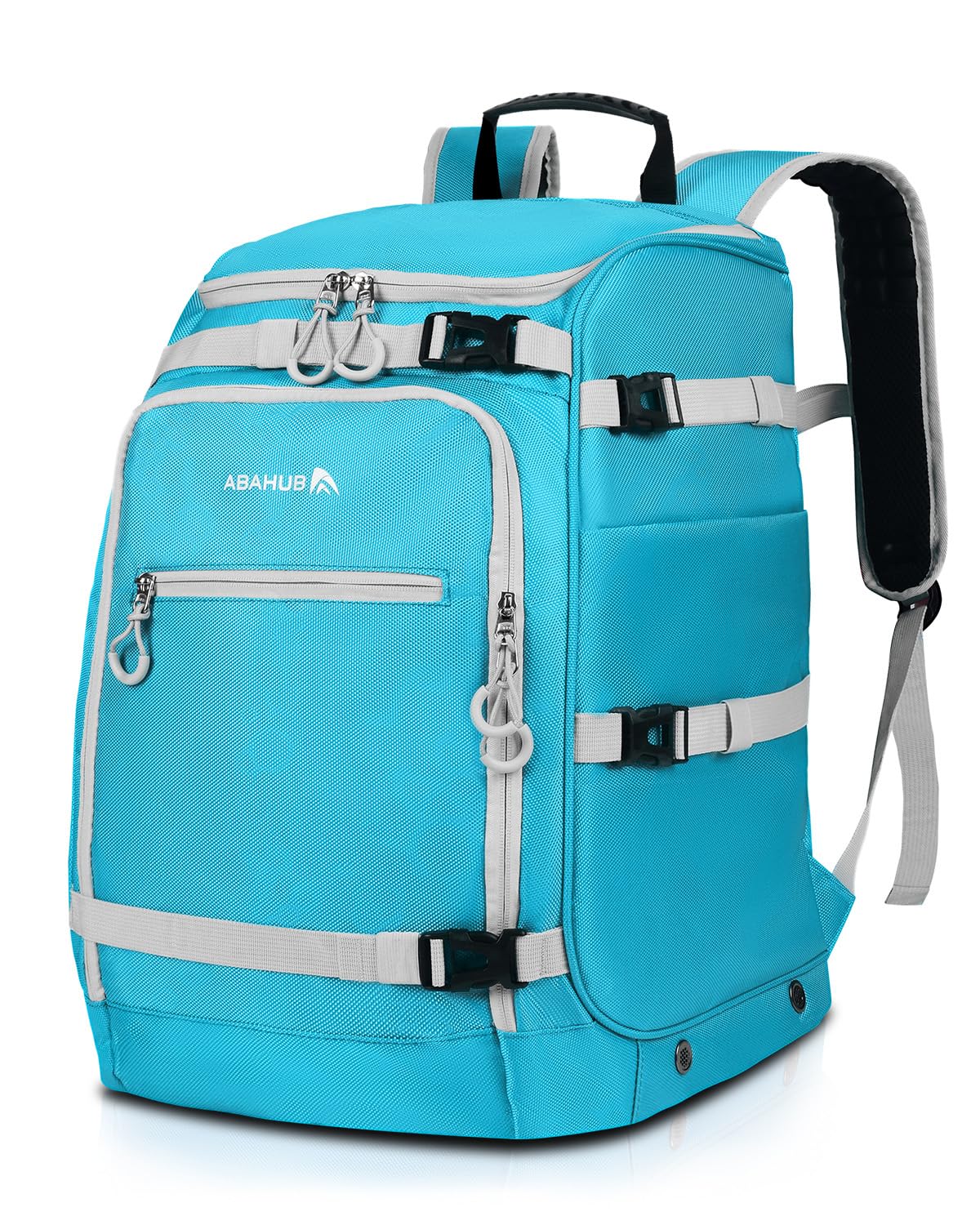 Abahub Torba na buty narciarskie, 50 l, 1680D, nylonowy, wodoodporny, wyściełany plecak na narty, snowboard, kask narciarski i akcesoria, jasnoniebieski