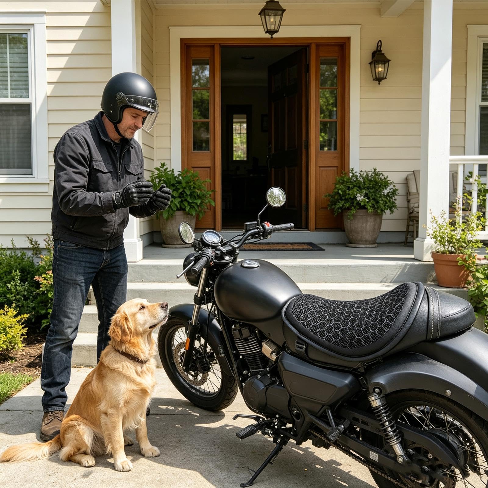 Cuscino per moto, traspirante, ergonomico, antiscivolo
