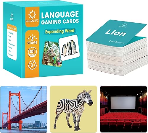 Miniatura 10 de Tarjetas flash de 50 primeras palabras para bebé con videos divertidos, tarjetas con imágenes extragruesas para terapia del habla, tarjetas de