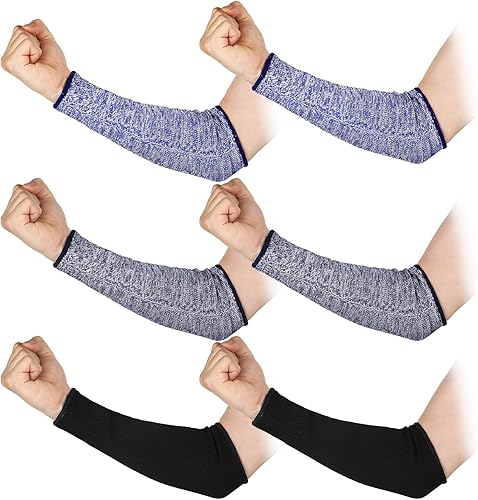 Miniatura 44 de 3 pares de protectores de brazo para piel fina y moretones, resistente a los cortes, manga de antebrazo, manga de protección contra quemaduras