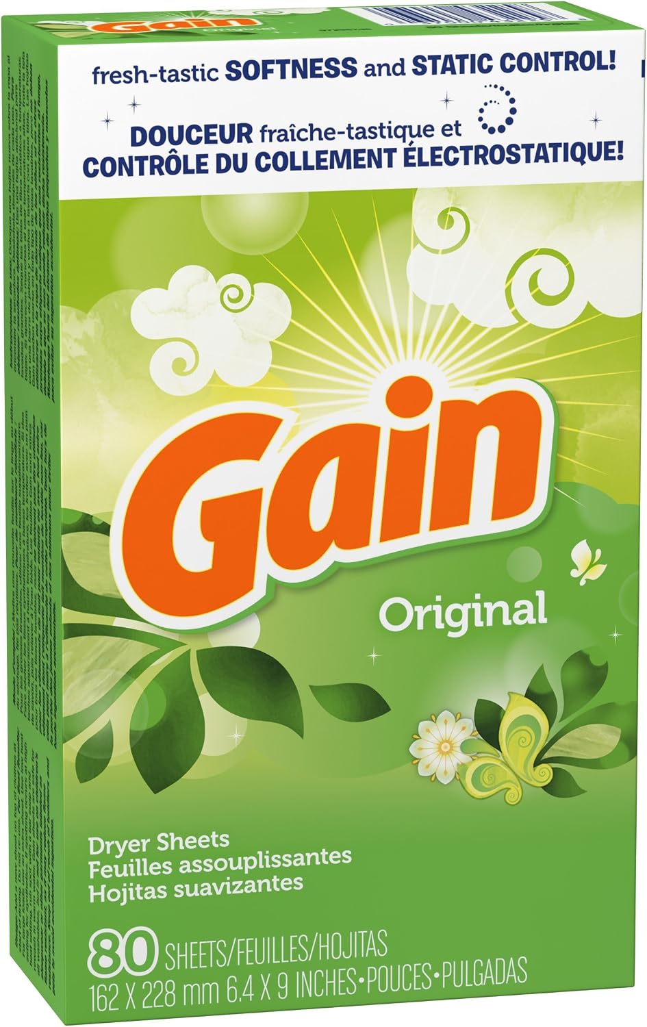 Gain Dryer Sheets, Original, 80 Count, (Pack of 3)