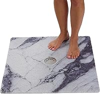 Vista 91 de ENKOSI Alfombra antideslizante para ducha y baño Loofah - Comodidad acolchada suave - Sin ventosas para bañeras lisas o texturizadas - Drenaje