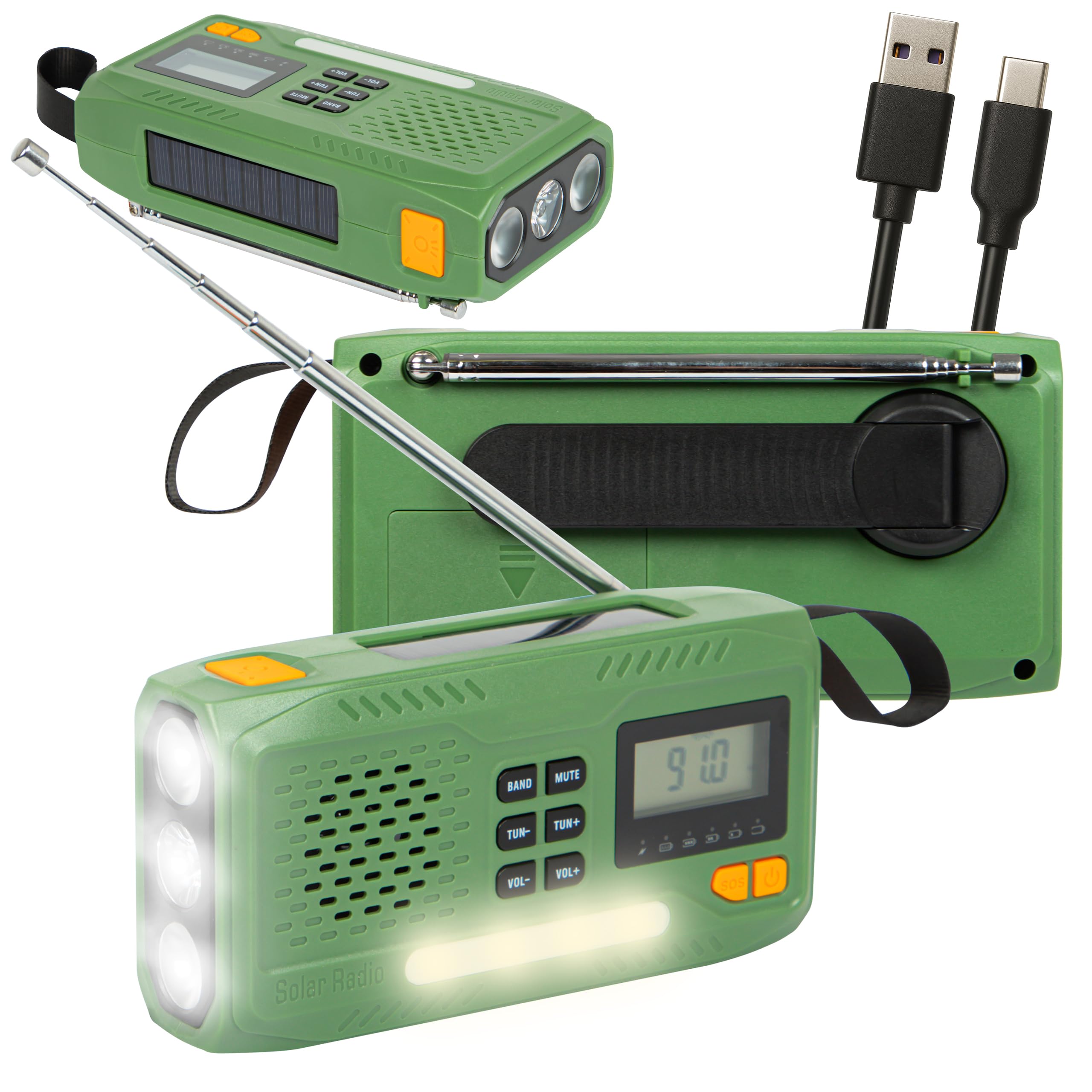BLOW RADIO SOLARNE BUDOWLANE KEMPINGOWE AM/FM DYNAMO LATARKA POWERBANK USB SOS