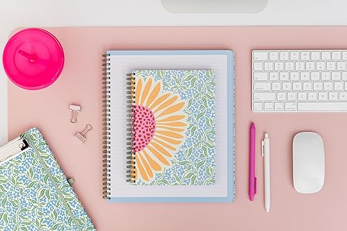 Miniatura 5 de Steel Mill & Co - Cuaderno pequeño en espiral, diario de 8.25 x 6.25 pulgadas con tapa dura duradera y 160 páginas rayadas (girasol)