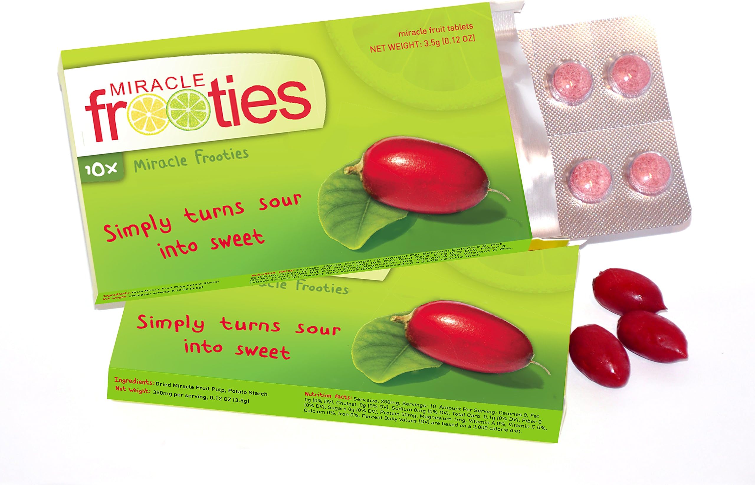 Miracle Frooties Miracle Fruit Berry Tablets - Discount Price 2 Packages of 10