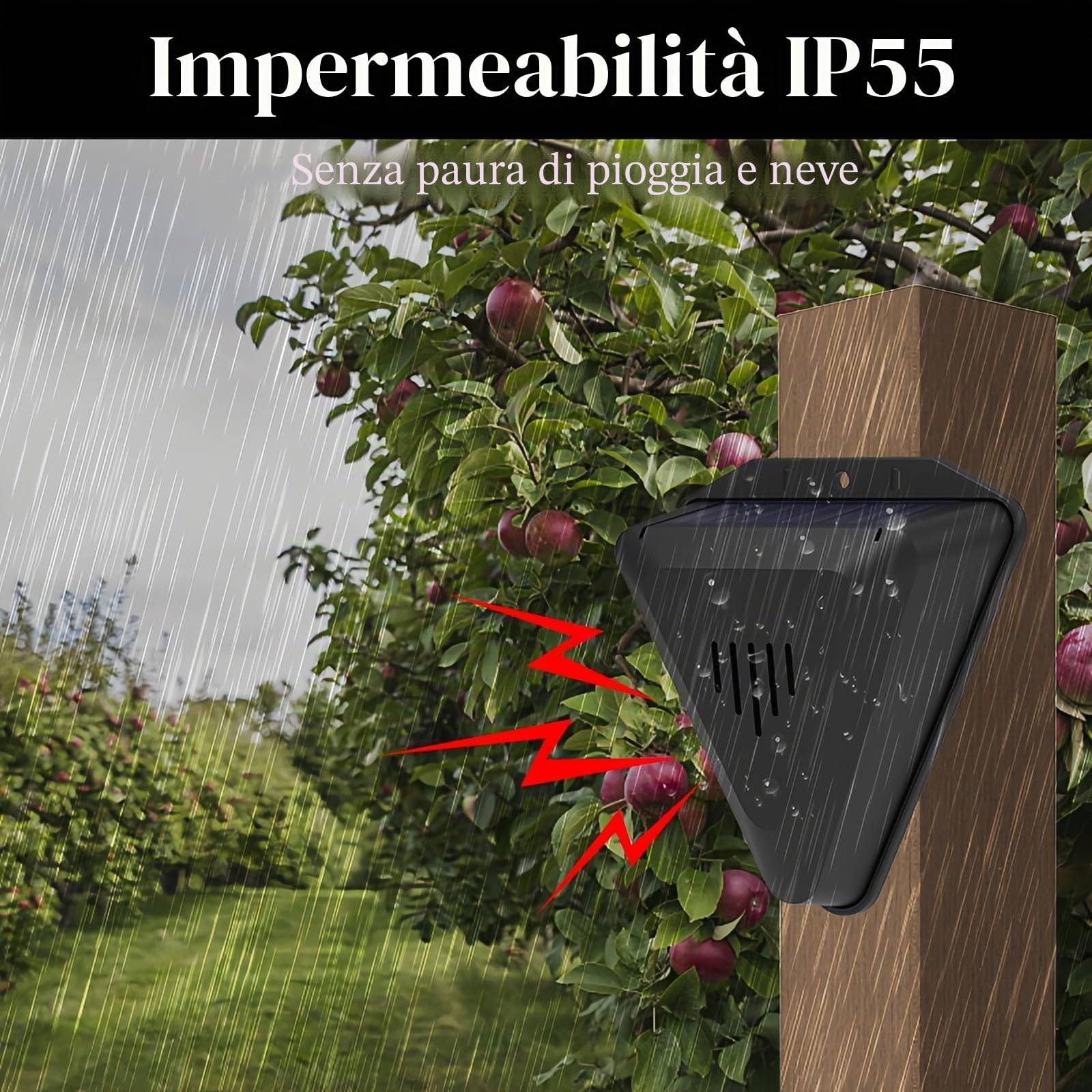 3 Pack Solar Power Uccello allarme repellente IP55 impermeabile 360 ° protezione completa suoni multipli forte deterrente uccelli dalla vostra proprietà Adatto per giardino all'aperto cortile