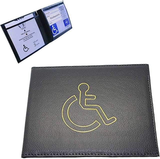 Disabled Parking Badge Holder Protector Cover Wallet Soft Leather Disabled Badge Timer Parking Permit Holder Wallet Disability Cover Parking Permit Holder