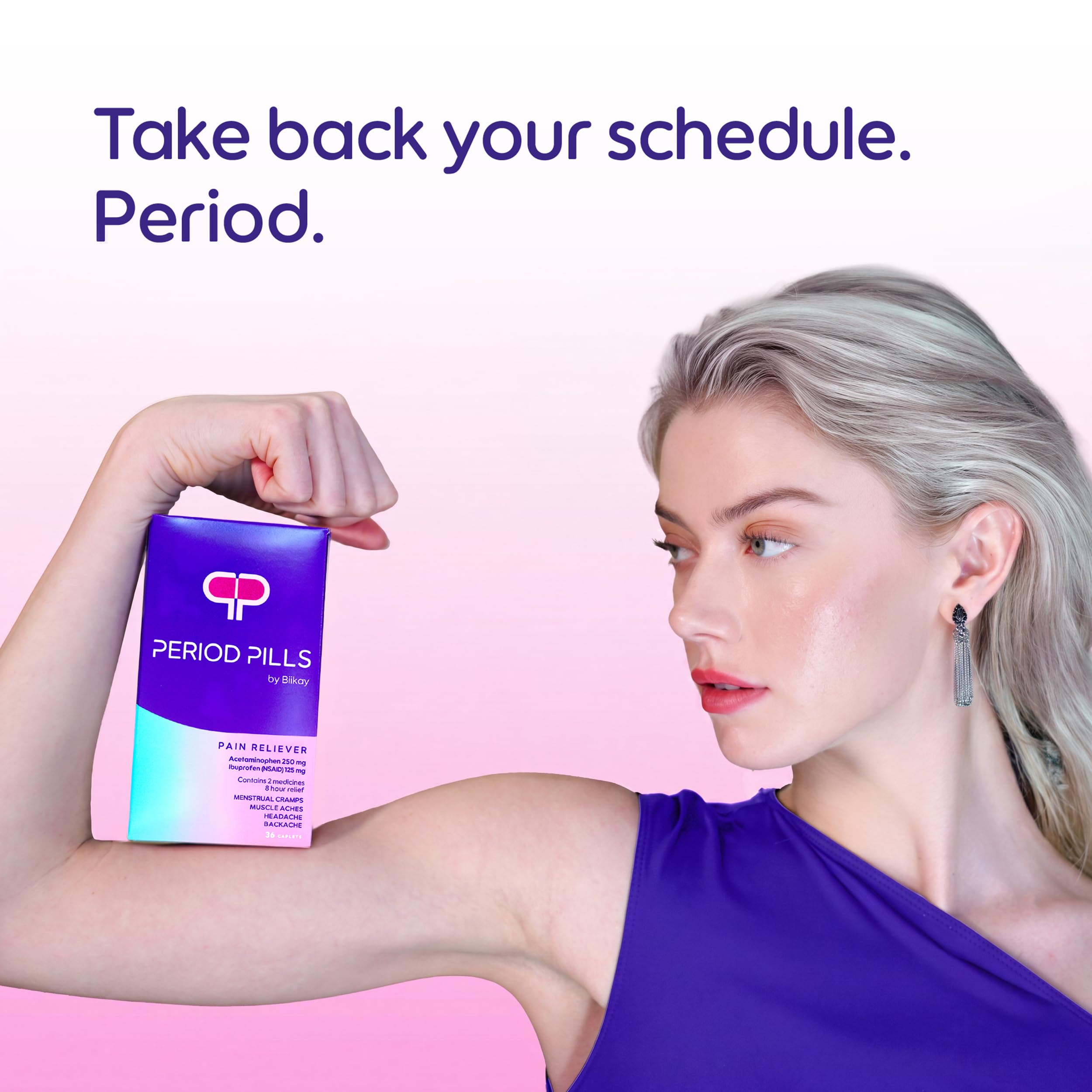 Fast, Effective Menstrual Cramp Relief Caplets with Ibuprofen + Acetaminophen, 36 Pills — Amazon image 4