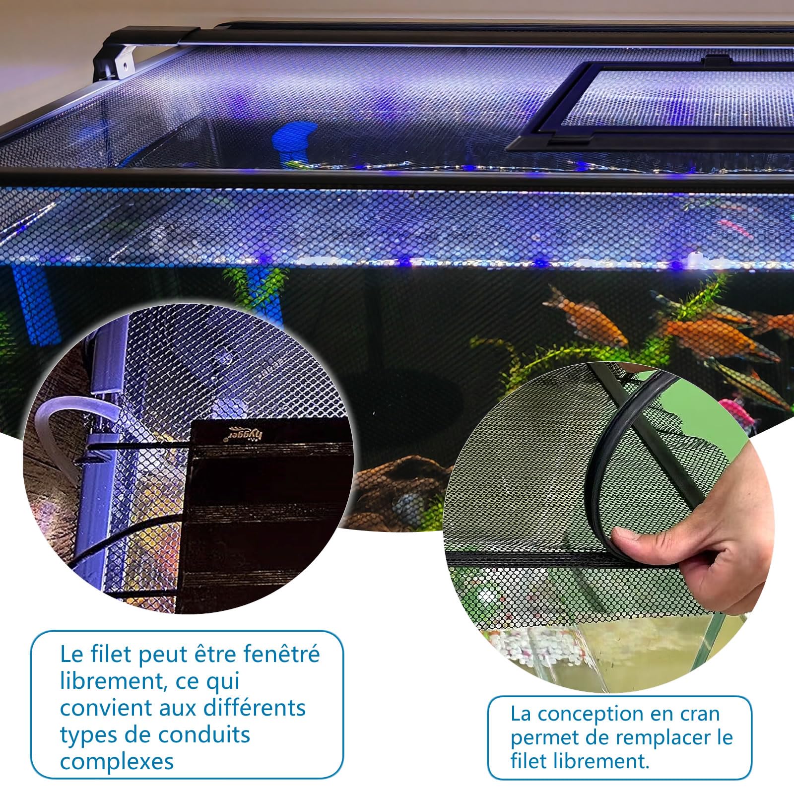 Couvercle magnétique pour aquarium