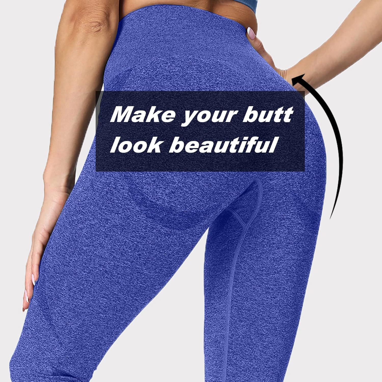 Miniatura 2 de Aoxjox Leggings sin costuras para mujer, con levantamiento de glúteos, cintura alta, pantalones de yoga para entrenamiento