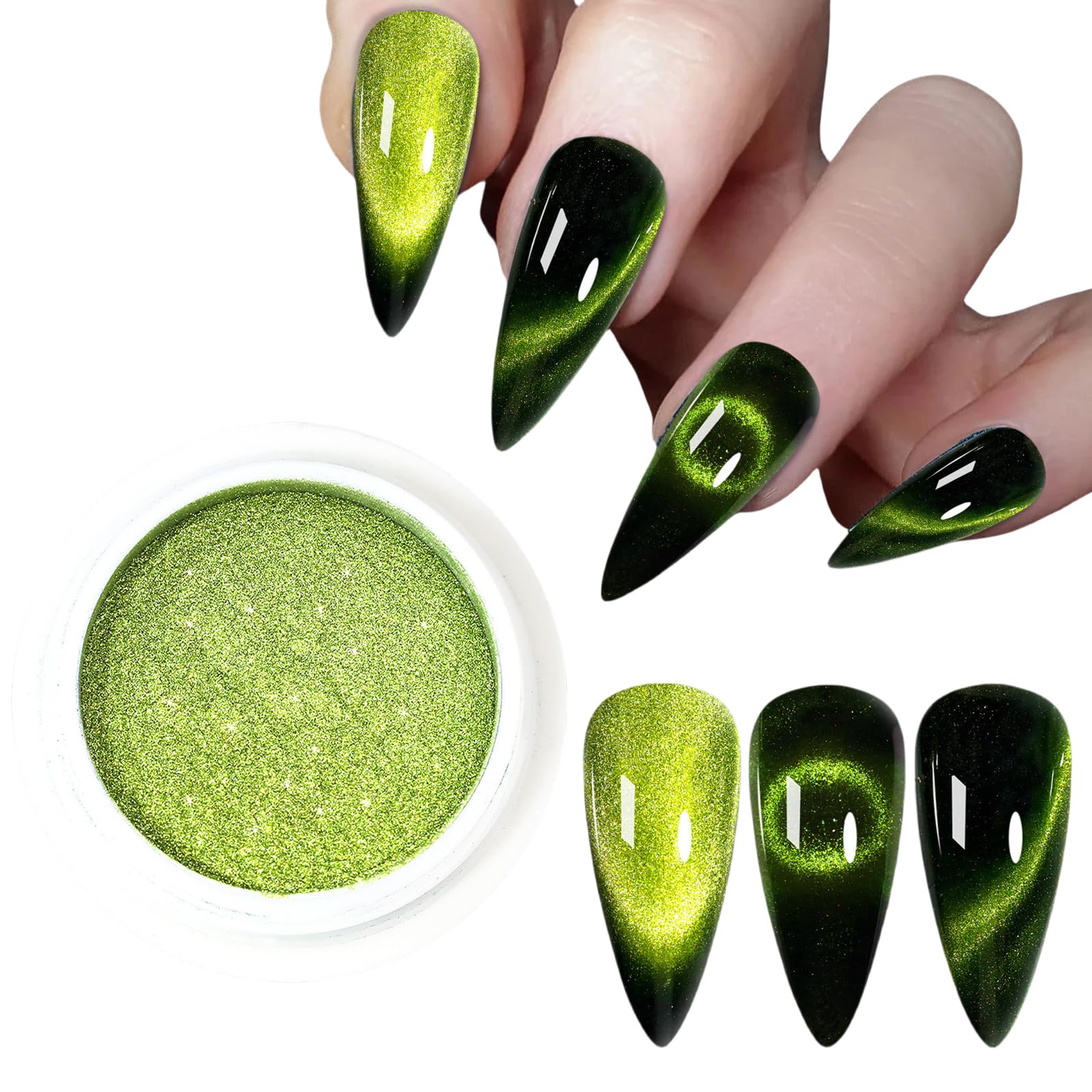 Morain 9D Cats Eye Nails Powder Mirrored Effect Magnetic Powder Glitters Pigment Powder Nails Art Powder Nails Art