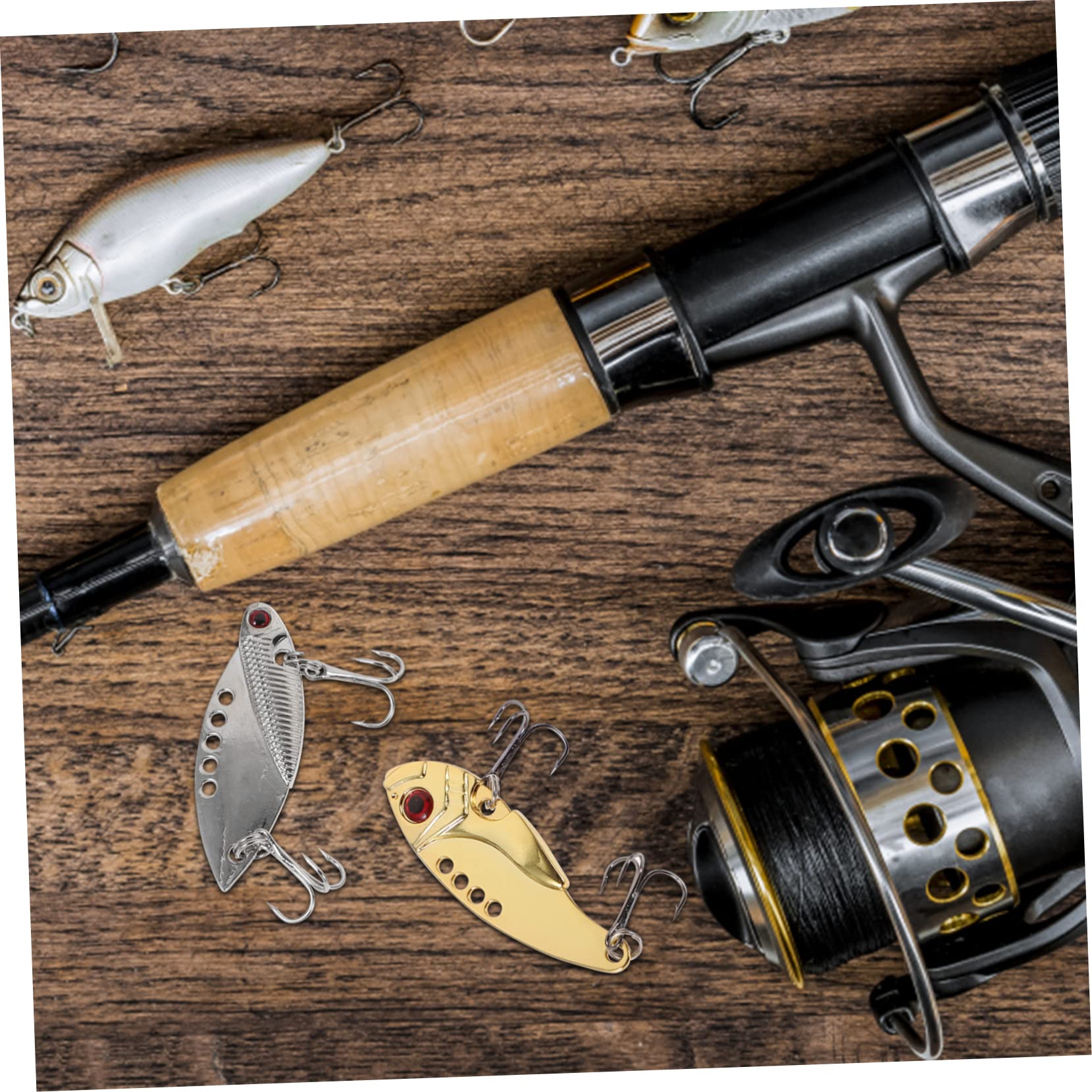 TOYANDONA Cebo De Cuchara De Pesca Cebo De Pesca De Hoja Cosas De Pesca Cebos De Hoja Gancho Bass Baits Señuelos Cebos De Pesca Señuelos Acero Inoxidable