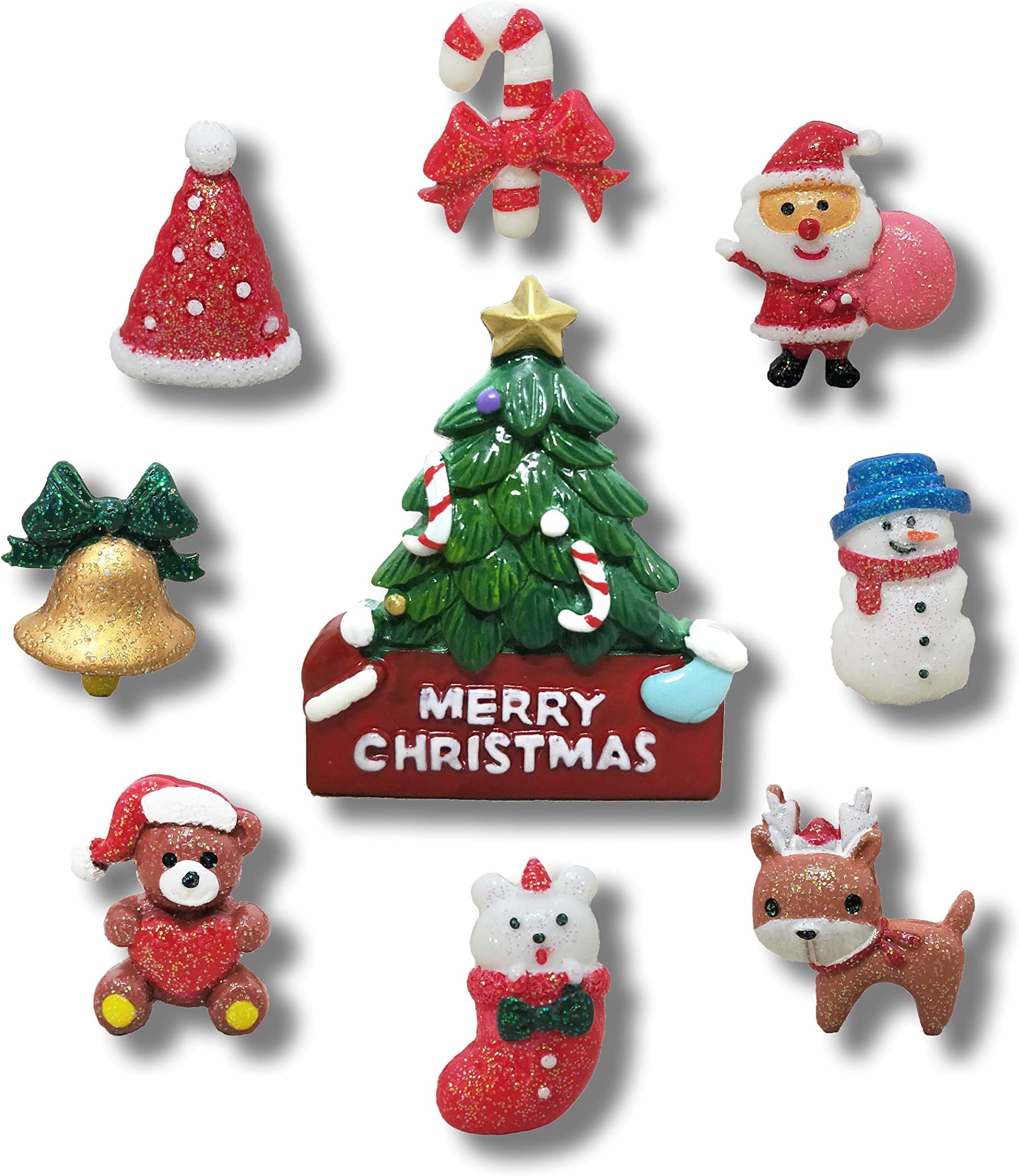 9 Pack Creative Christmas Fridge Magnet Gifts Christmas Day Home Decoration Kids Refrigerator Magnet - Perfect Magnets for Whiteboard, Refrigerator, Map and Calendar