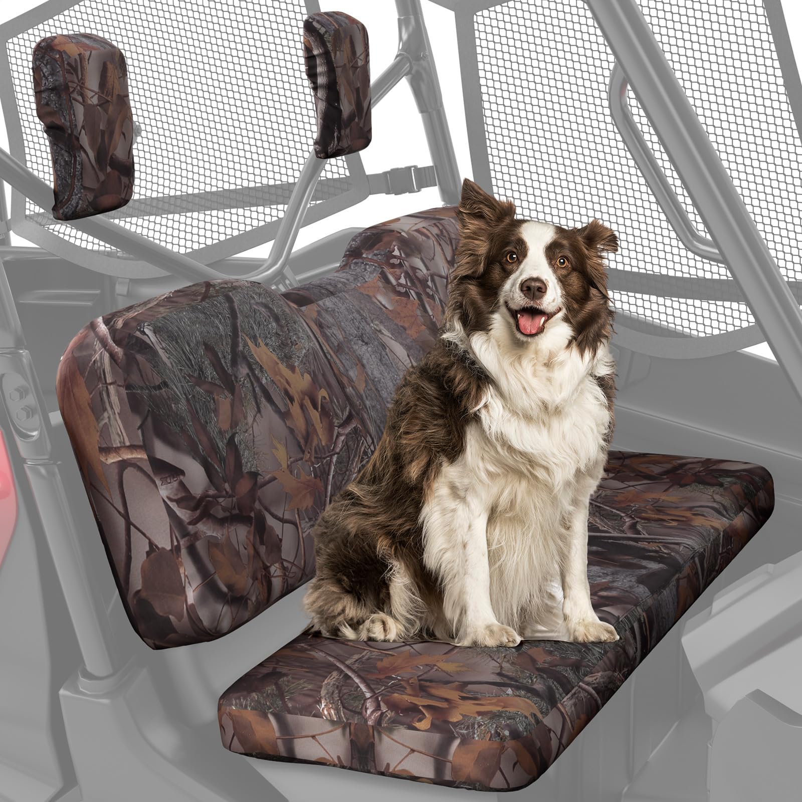 KEMIMOTO Seat Cover, Blend with Natural Surroundings Print, Compatible with Pioneer 1000, Pioneer 1000-5 Front Seat Only, Pioneer 1000-6 2016-2025, Water Scratch Resistance Covers Accessories (Camo)