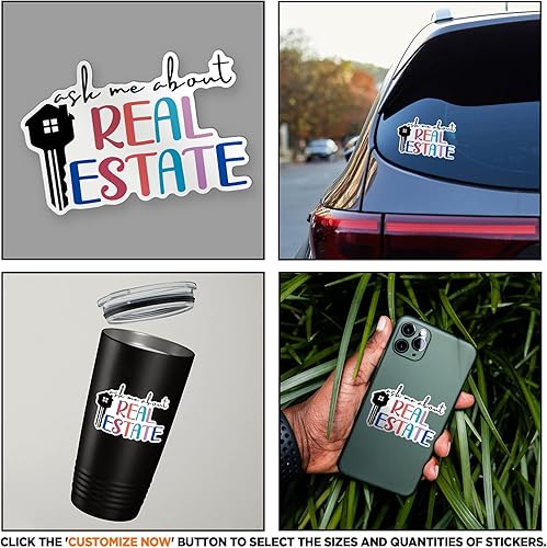 Miniatura 5 de Hadatka1921 Calcomanías con texto en inglés "Ask Me About Real Estate, Agent Worker Labor Day", impermeable, para automóvil, laptop, pared, ventana,