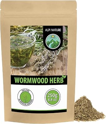 Alpi Nature Wormwood Tea 250g 8.8 oz, Loose Leaf Tea, Gently Dried and Cut Wormwood Herb