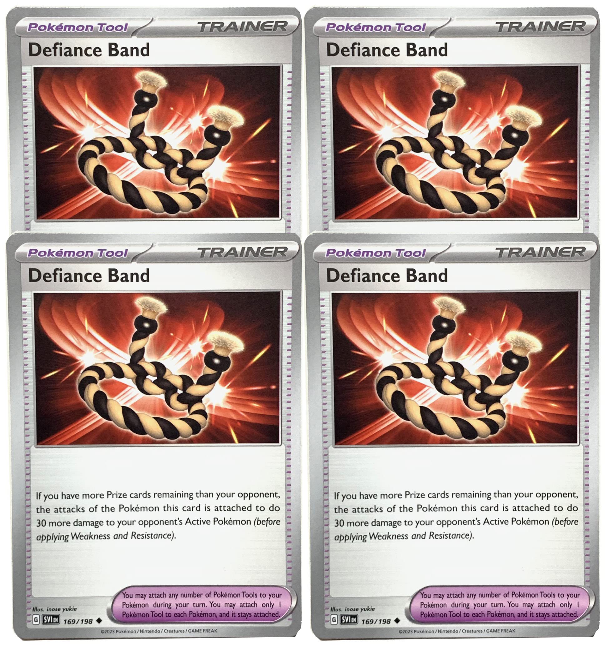 Pokemon Defiance Band 169/198 - Scarlet & Violet Trainer x4 Card Set
