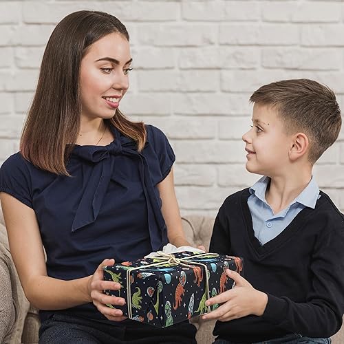 Miniatura 3 de RiukRaiu Papel de regalo de Navidad para niños, hombres y mujeres. Diseño de Navidad, envoltura de regalo que contiene tren de muñeco de nieve,