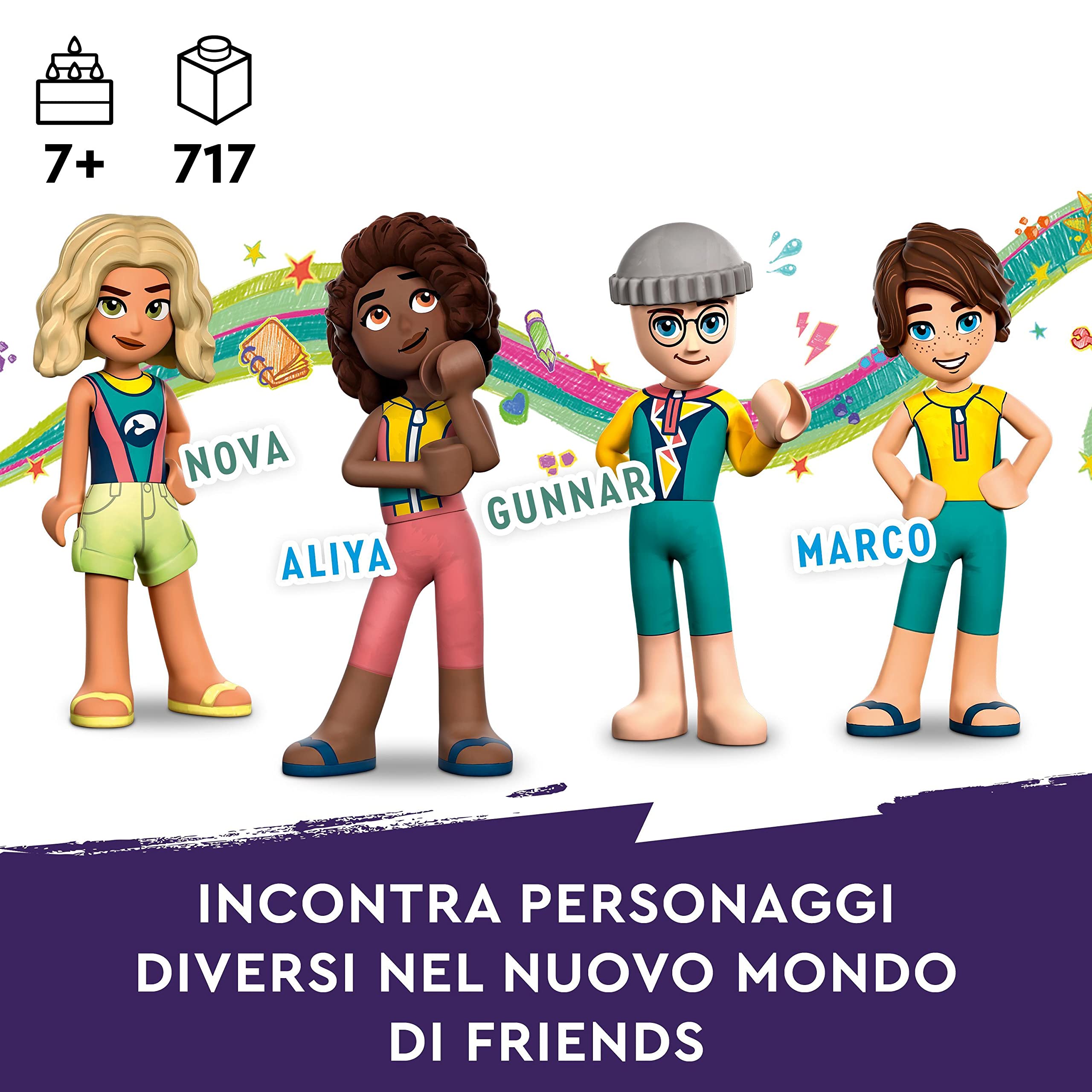 LEGO Friends Catamarano di Salvataggio, Barca Giocattolo con Figure di Animali e Sottomarino, Giochi Creativi per Bambine, Bambini, Ragazze e Ragazzi da 7 Anni, Set Eco-Educativo, Idea Regalo 41734