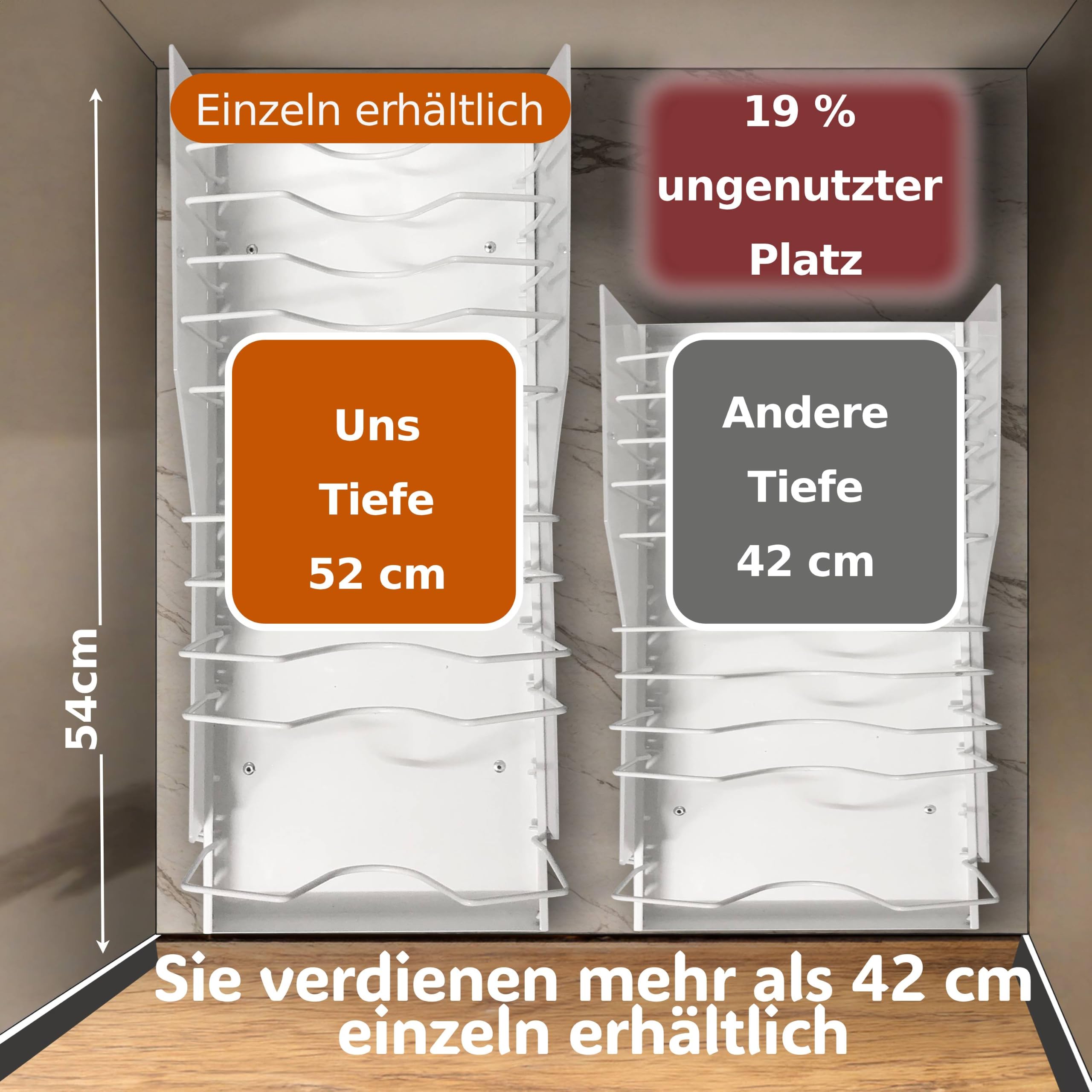 Küchenschublade – vielseitig einsetzbar für Geschirr und Lebensmittel – Deckelaufbewahrung – Küchenschublade – platzsparend – ohne Bohren – robust und praktisch – Fallschutz (2)