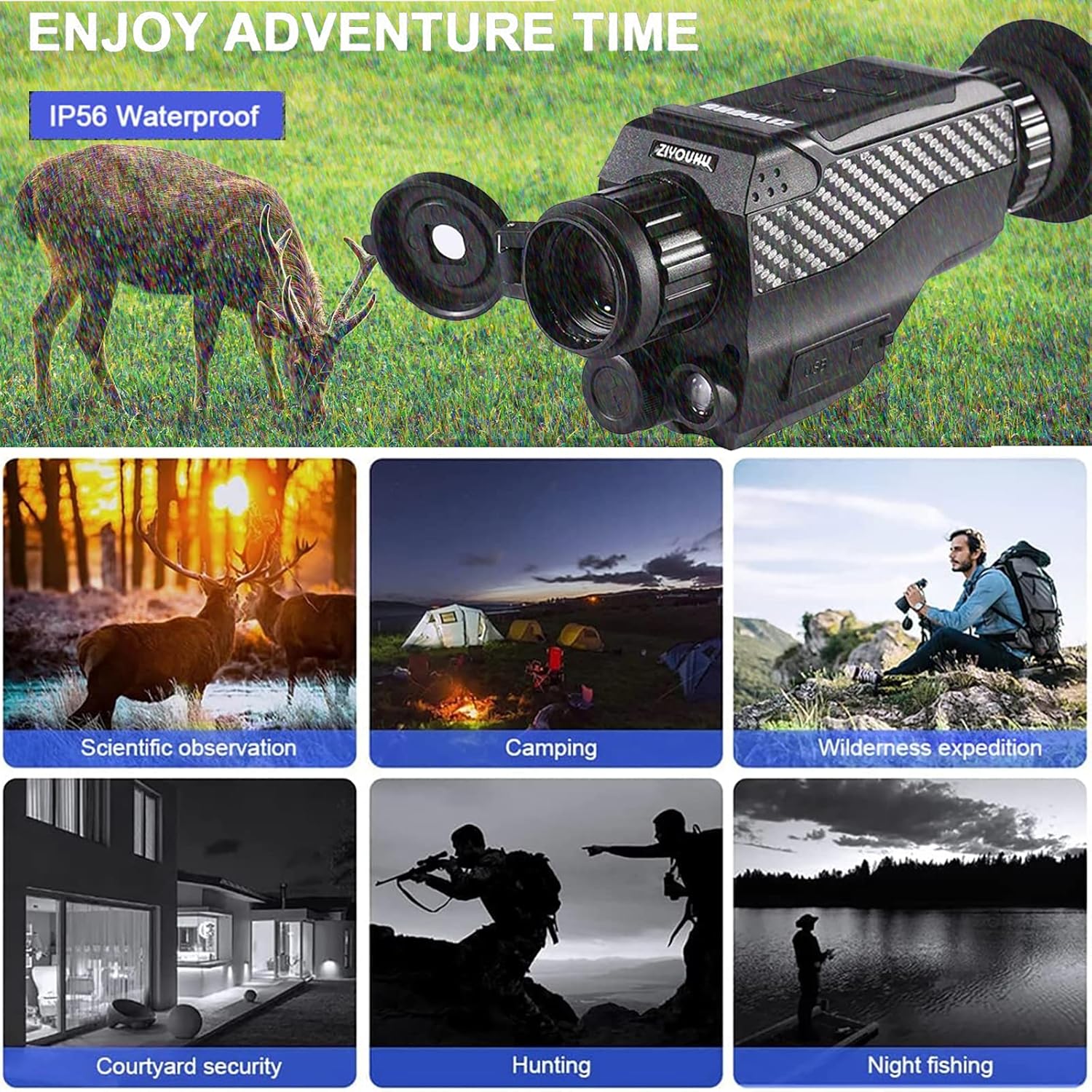 Night Vision Goggles Night Vision Monocular for Adults-Infrared Digital Night Vision Monocular for 100% Darkness-32GB Memory Card Save Photos & Videos Night Vision Scopes for Hunting and Surveillance : Sports & Outdoors