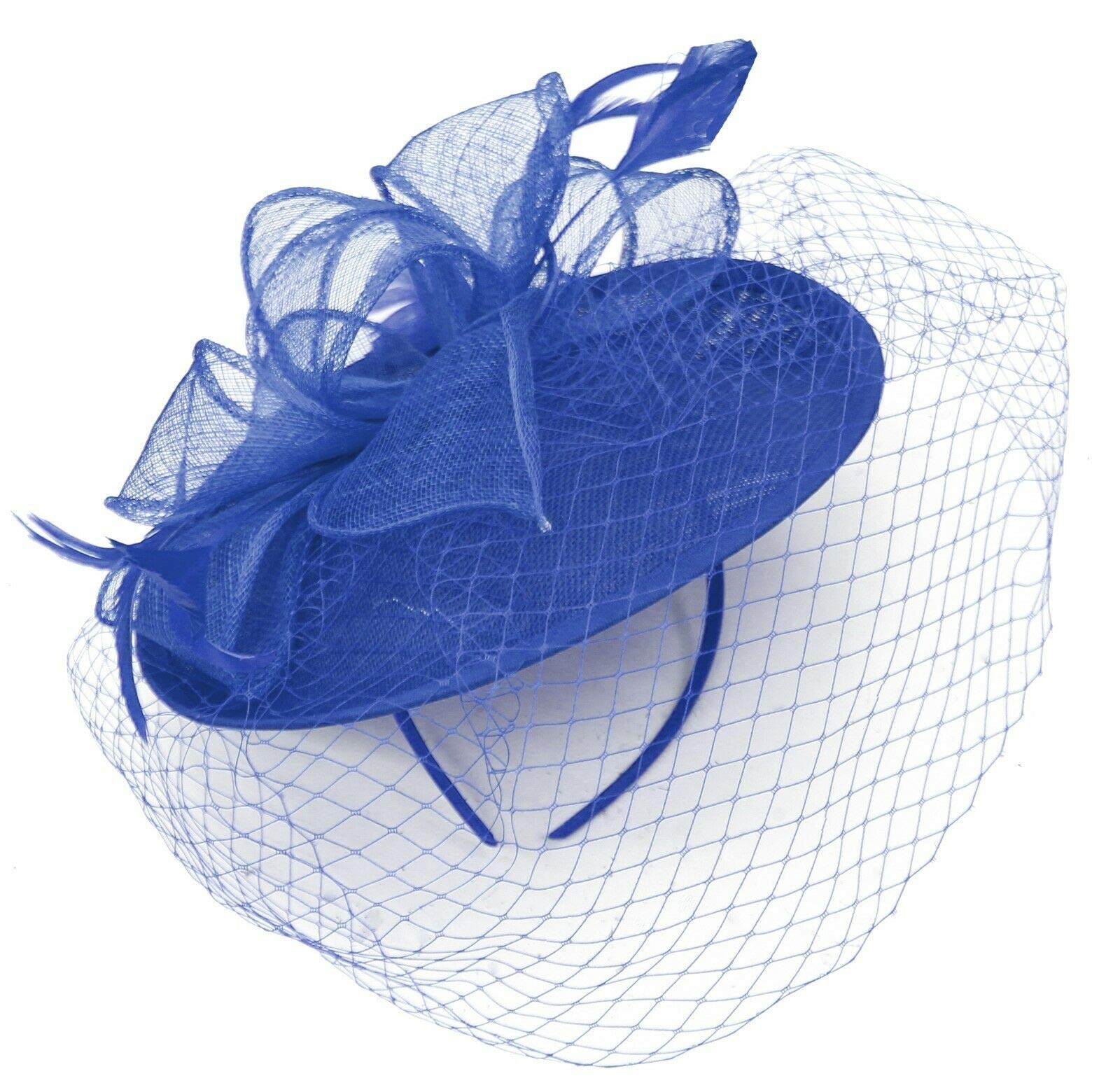 CapriliteSaucer Sinamay Headband Fascinator Wedding Ascot Hat Hatinator Birdcage Veil