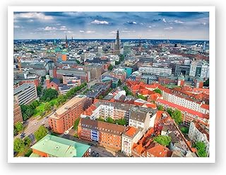 Artsy Canvas Hamburg - UK Skyline Poster (24x16)