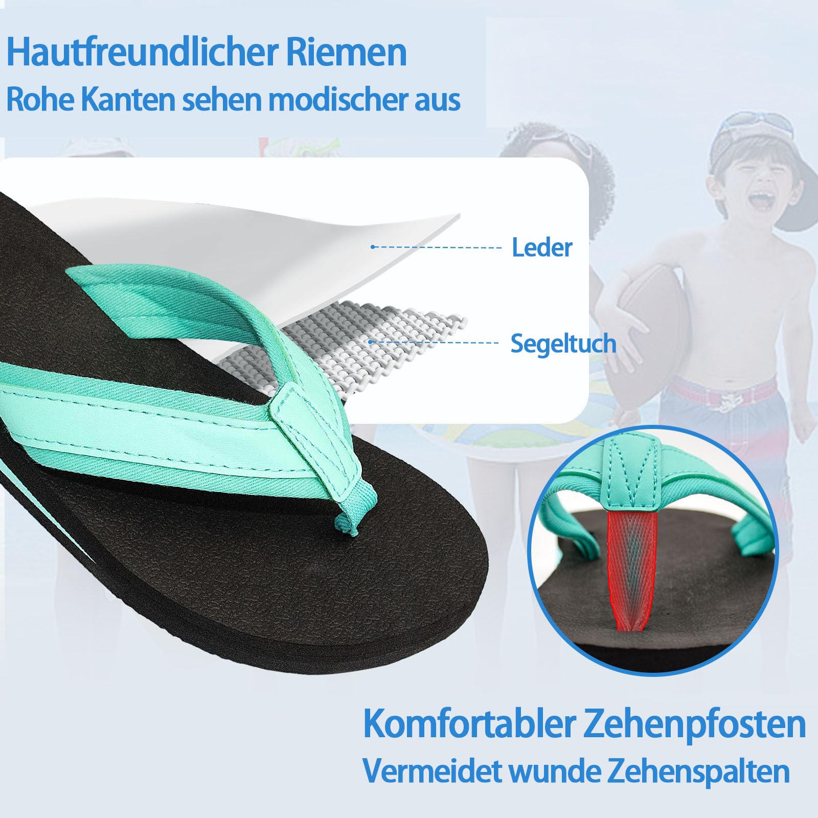 ELUTONG Kinder Flip Flops Jungen Mädchen Sandalen Wasserschuhe Jungen Mädchen Unisex-Kinder Strandschuhe Flip Flops EU 30-39