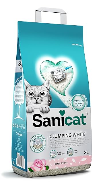Sanicat - Arena para Gatos aglomerante Blanca - Aroma a petalos de Rosa