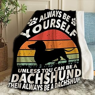 ARTBLANKET Always Be Dachshund-100 Throw Blanket Fannel Fleece Super Soft Funny Blanket Travel Throw Blanket for Bed Couch Sofa 60Â xÂ 50Â InchÂ forÂ Teen