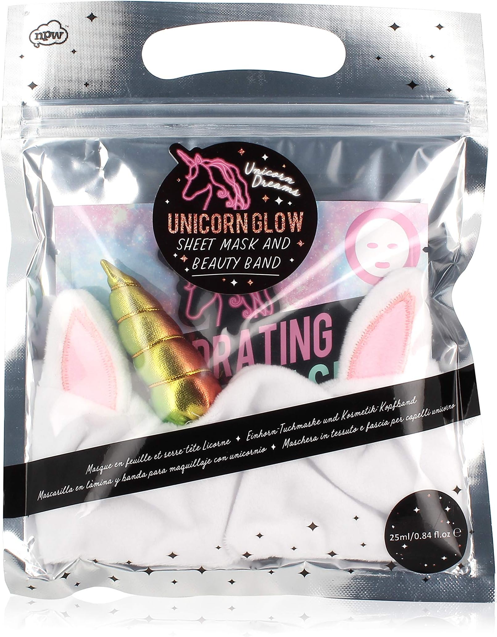 NPW NPW69174 Unicorn-Face Mask and Headband, None