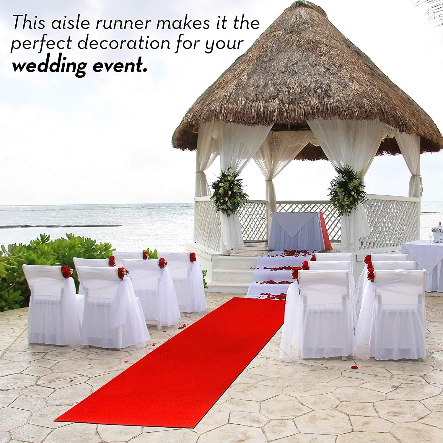 Red Carpet Runner for Party 2.2 x 16.4 FT- Non Slip 3mm Thick Wedding Aisle Runner - Red Rug for Indoor Outdoor Ceremony Party Decorations Hollywood Oscars Event Runway Fashion Show - Image 9