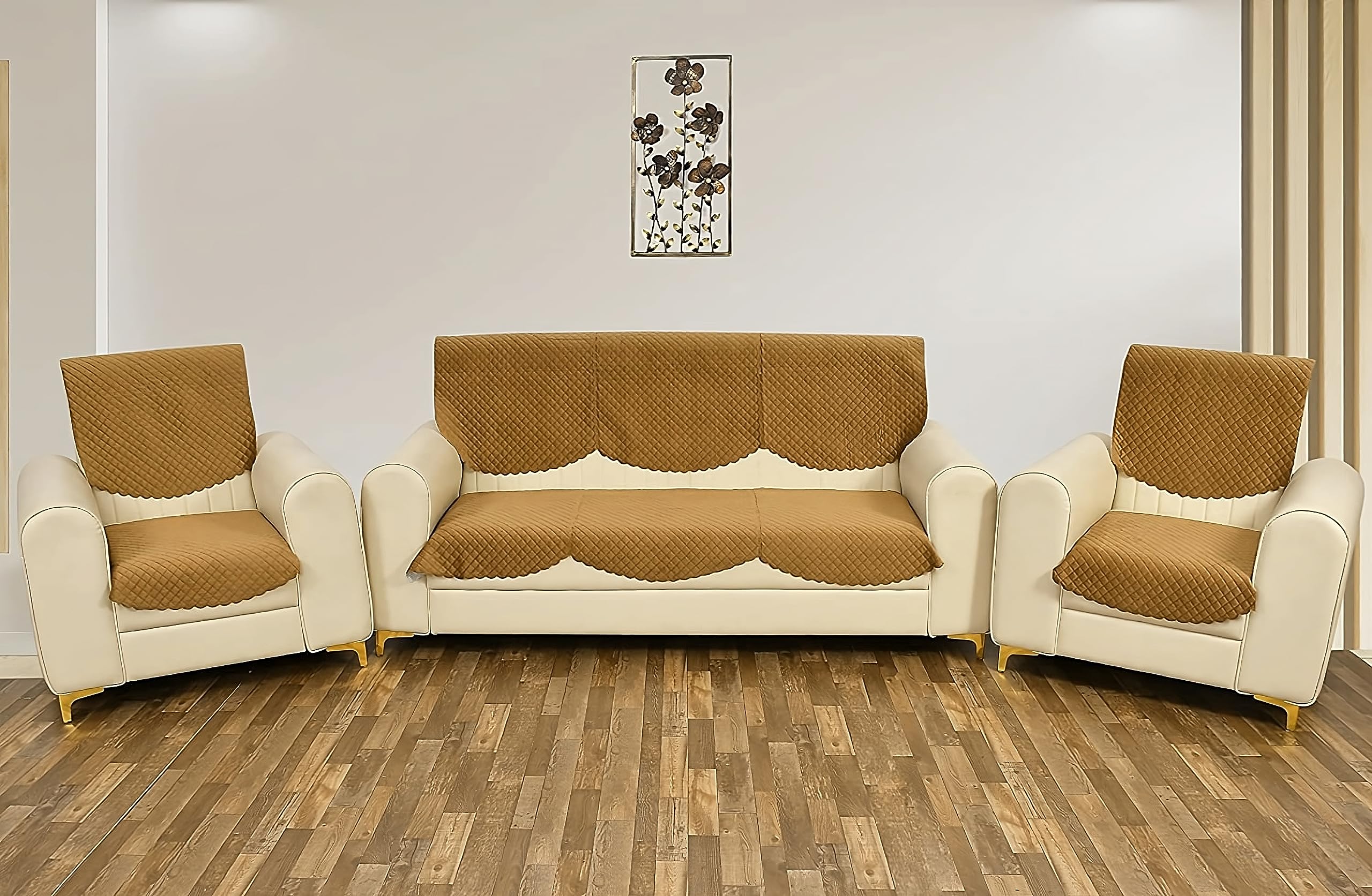 Fashion Throw Sofa Cover 5 Seater Velvet Quilted Anti-Slip Sofa Cover Protector Covers for 5 Seater Velvet, Sofa Cover for Living Room, Sofa Slipcovers, Furniture Cover (Golden, 5 Seater) (B0C5SVTR9K) Amazon Price History, Amazon Price Tracker