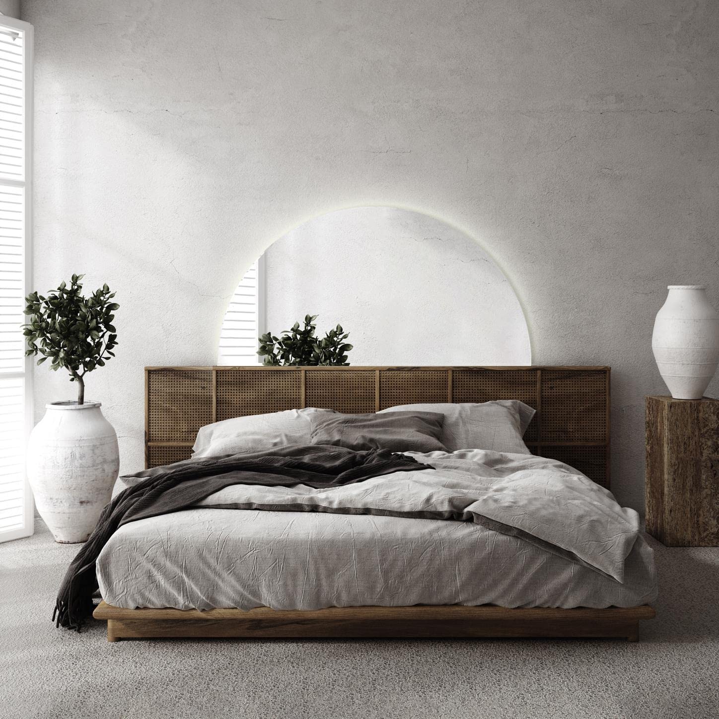 Espejo LED sin Marco 40x80 cm semicircular | Luz cálida Suave | Diseño Limpio Moderno | Ideal para Interiores relajantes | Instalación sin Esfuerzo