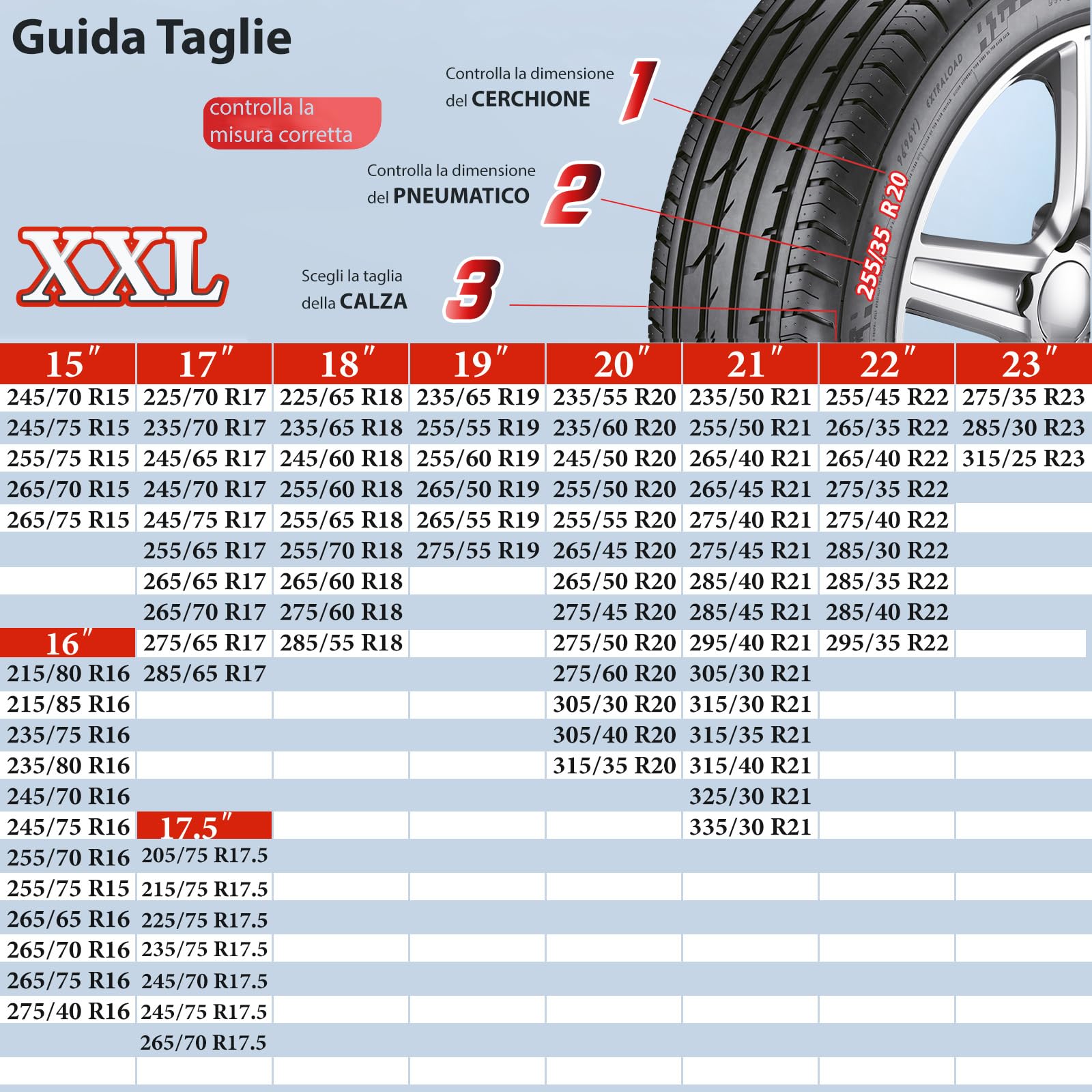 AUTIX-Calze da Neve Omologate Italia EN 16662-1 2020 2 Catene da Neve in Tessuto per Auto，Montaggio Facile in 2 Minuti (XXL)