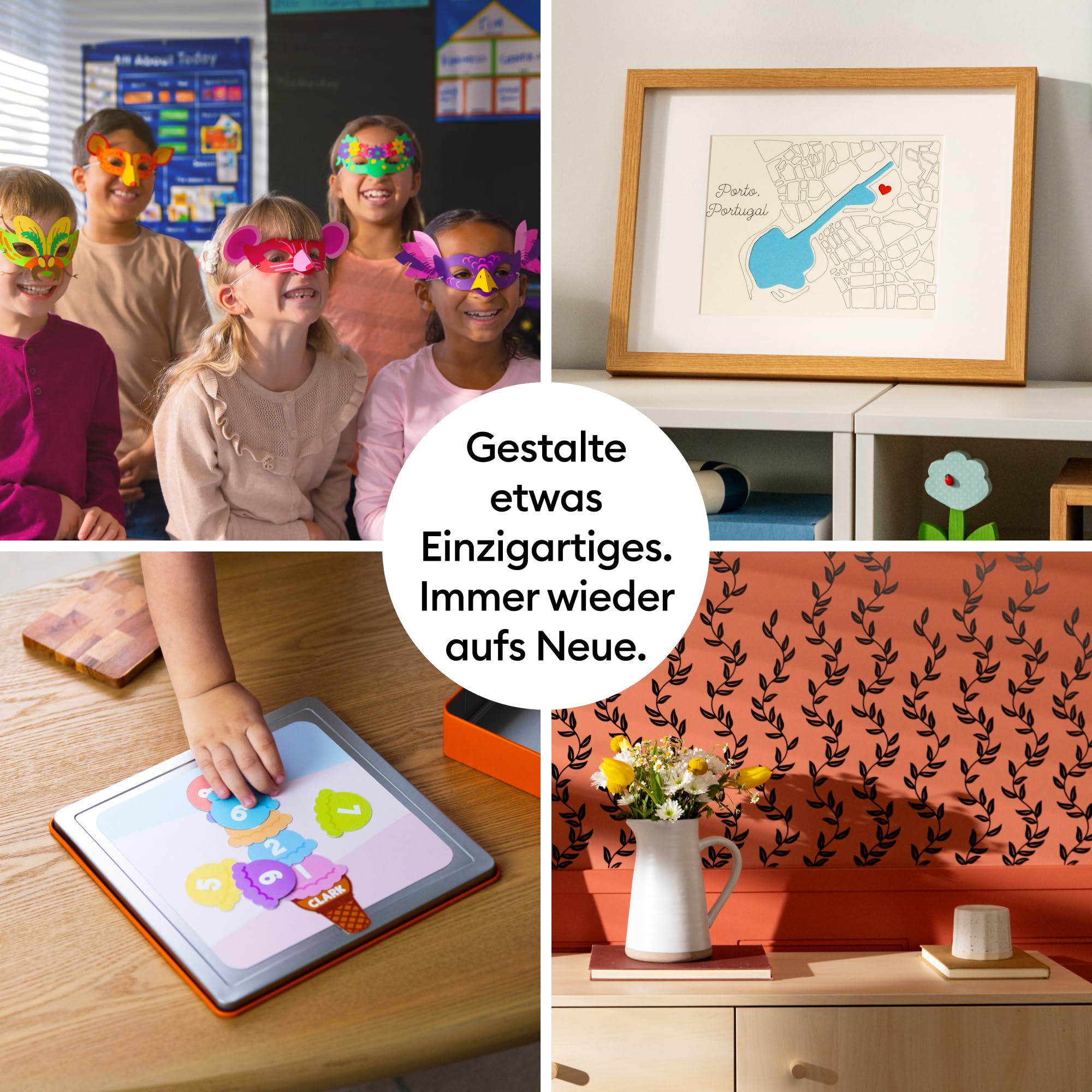 Cricut Explore® 5 Essential Bundle + Digitale Inhalte. Intelligente Schneidemaschine – perfekt für Projekte wie individuelle Vinyl-Aufkleber, T-Shirts, vollfarbige Sticker, Karten und mehr