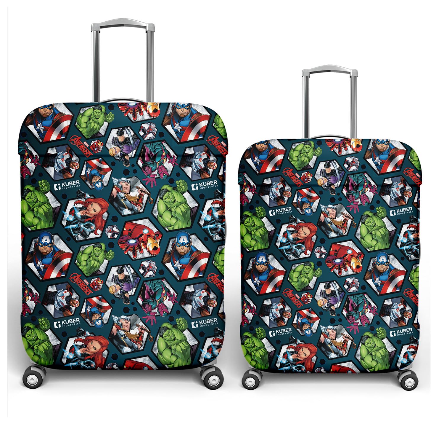 Kuber Industries Marvel Avengers Luggage Cover | Polyester Travel Suitcase Cover | Washable and Stretchable Suitcase Cover | 22-26 inches-Medium | 26-30 Inch-Large | Pack of 2 | Blue Kuber Industries Marvel Avengers Luggage Cover | Polyester Travel Suitcase Cover | Washable and Stretchable Suitcase Cover | 22-26 inches-Medium | 26-30 Inch-Large | Pack of 2 | Blue